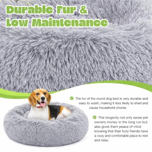 Image of ZEXSAZONE Round Donut Pet Bed Summer - Soft & Washable 2-in-1 Cat Bed, Puppy Bed & Medium Dog Bed | Comfortable Durable Cushion for Cats, Puppies, Labrador, German Shepherd (Grey, Medium)