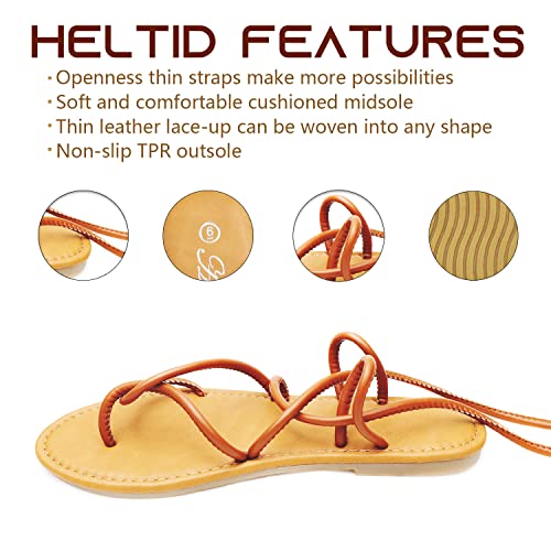 Women's Lace Up Gladiator flat Sandals Strappy Sandal for Women Dress Shoes2