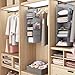 MAX Houser 5 Shelf Hanging Closet Organizer,Space Saver, Closet Hanging Shelves with (4) Side Pockets,Foldable,Light Grey