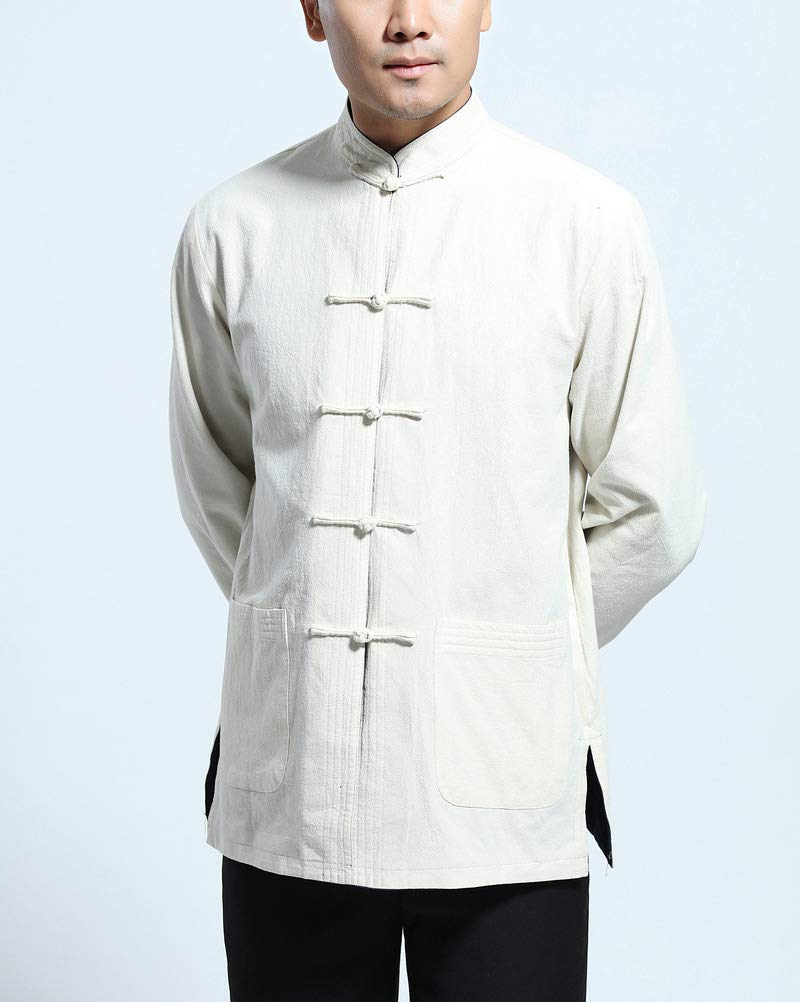 Hombre Mujer Reversible Ambos Lados Capa Chaqueta Traje Tang Chino Tradicional Manga Larga Artes Marciales Kung fu Camisa