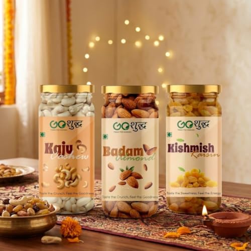 Image of Goshudh 11 Item Premium Rakhi Gift Hamper for Brother & Sister | Almonds, Cashews, Raisins, Open Secret Assorted Nutty Cookies, Veggie Chips, Fox's, Mom's Pick Khakhra, Dark Fantasy, Set of 2 Rakhi with Roli Chawal | Luxury Green Lotus Gift Box