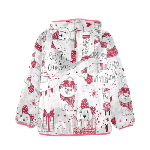 OTVEE Christmas Cute Dogs Bears Kids Hoodie Jacket Fall Spring Full Zip Warm Outwear Coat2