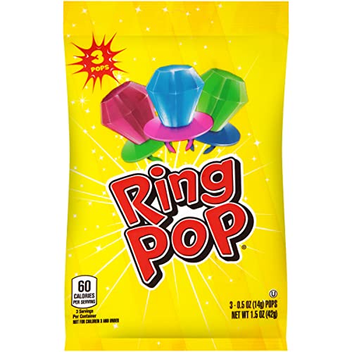 Ring Pop 12 Bags of Assorted Fruity Flavored Lollipops, 0.5 Ounces Each, Mixed-Fruit