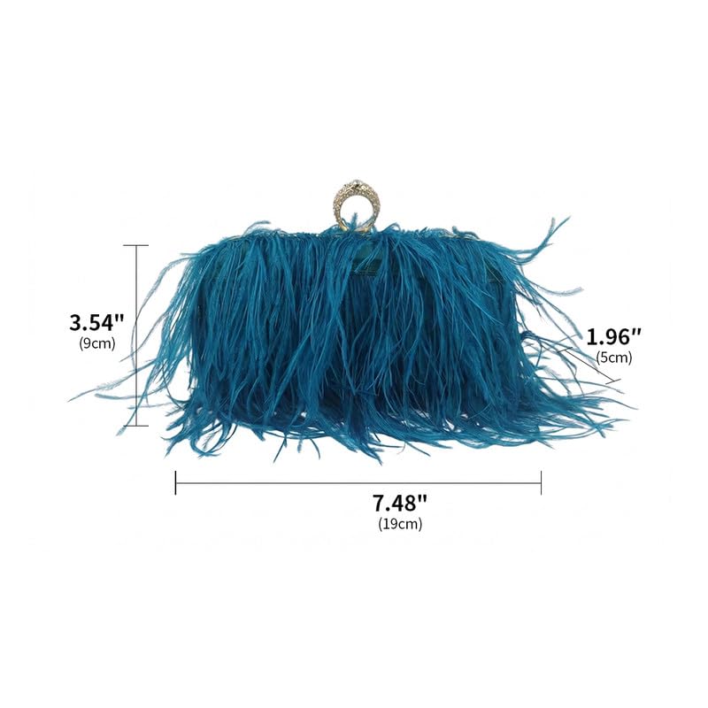 Bolso de Mano para Mujer Azul Marino de Terciopelo miniatura 3