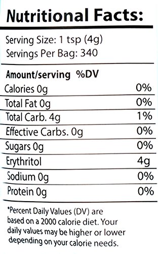 Miniatura 3 de Health Garden Edulcorante de mezcla de eritritol y stevia sin azúcar, totalmente natural, sin OMG, Kosher, apto para dieta cetogénica (1 libra)