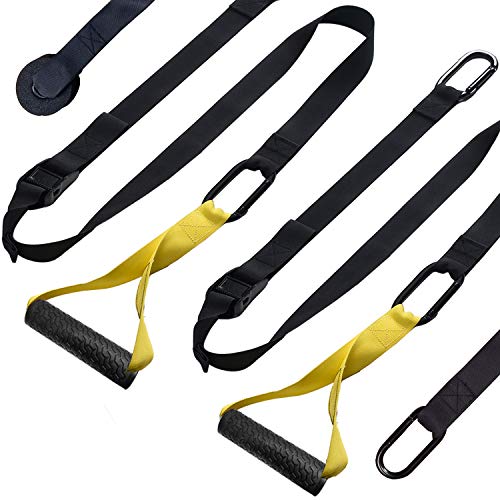 ProProo Home Gym Bodyweight Resistance Trainer Fitness Straps with Exercise Guide Poster
