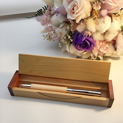 Lachieva Luxury Maple Wood Fountain Pen, Elegant Pen With Schmidt Nib (Fine Size), Converter, Cartridges. Nice Wood Pen Set For Men & Women. Best And Professional, Executive, Office Gift (Maple). #TOP4