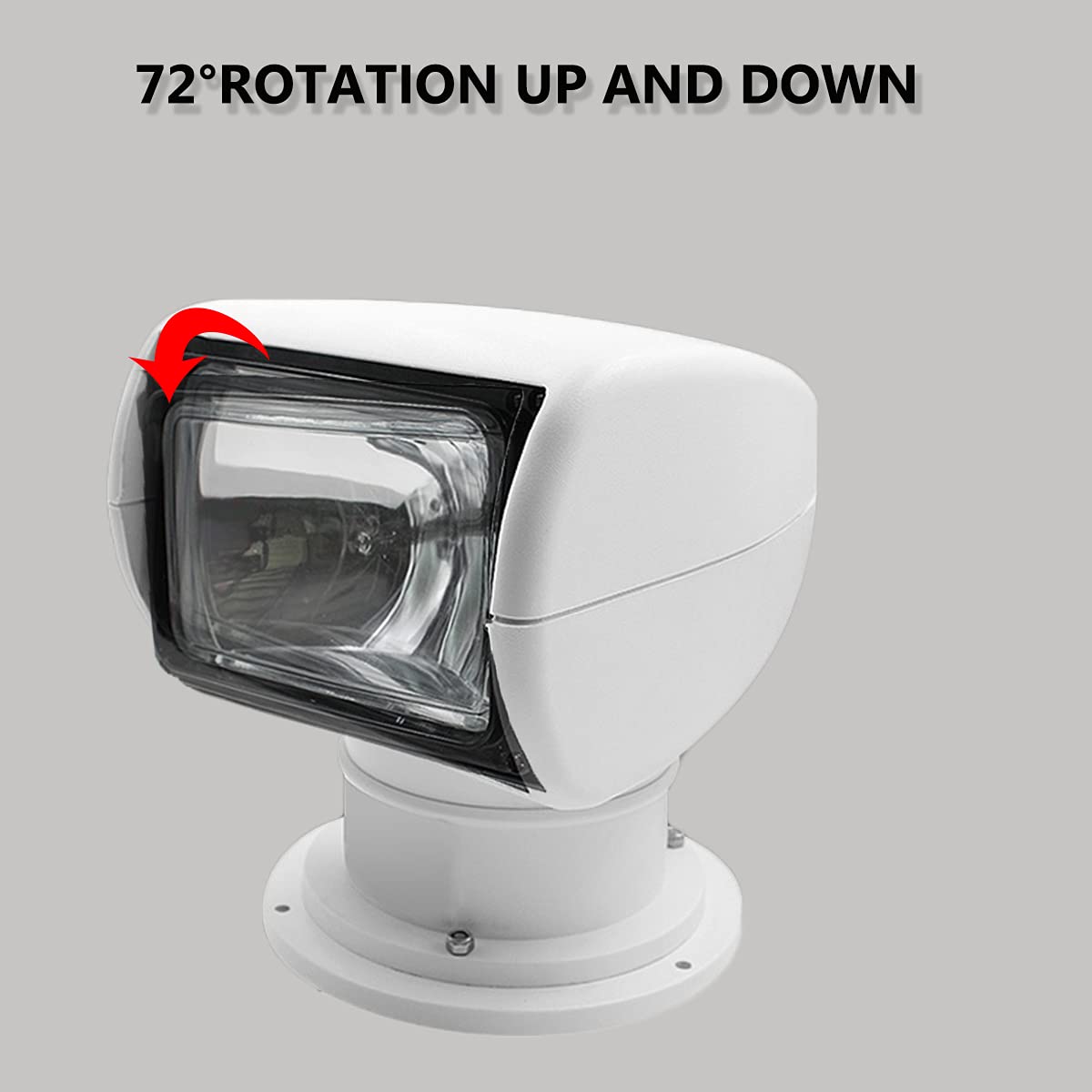 Projecteur Marin pour Bateau, 100w Halogène Marin Projecteur avec Télécommande, Projecteur de Bateau 2500lm, pour Les Yachts Les Patrouilles Côtières la Police de L'eau,Hardcover panel,12V