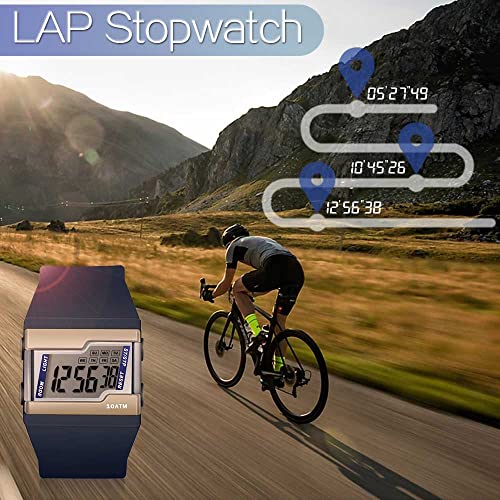 ILAME 10 ATM Water Resistant Digital Wristwatch for Swimming and Diving with Multiple Functions of Lap Stopwatch, Alarm Clock - Image 3