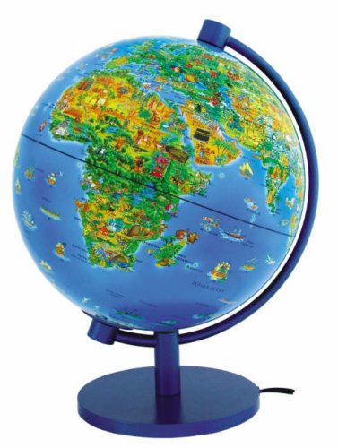 Dinoz Illustrated World Globe 11" Illuminated (Dino's Illustrated Globes)