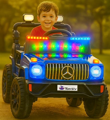 Image of Toyify Driving Electric Jeep for Kids 1 to 6 Years | Driving Car Toy Ride on | Loading Capacity of 50 Kg | USB Music Player | Remote Control & Manual Steering Drive