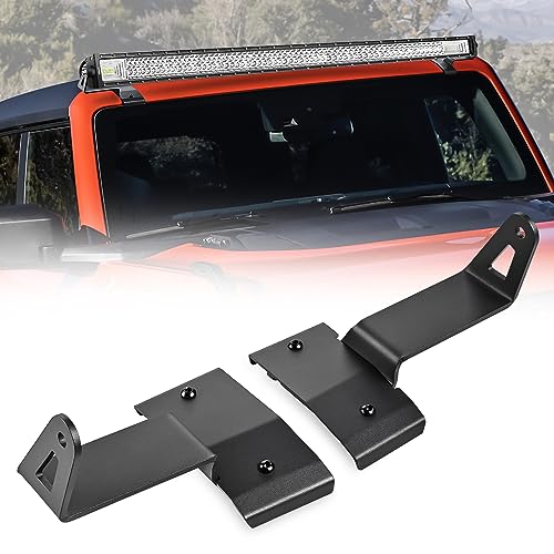 Image of Nilight 2PCS 52 inch Straight LED Light Bar Mounting Bracket Over-Windshield Mount Kit for 2021 2022 2023 2024 2025 2026 Ford Bronco 2 /4 Door (1 Pair, Black)