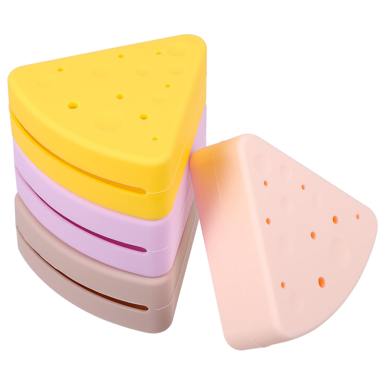 Ipetboom 8 Piezas Soporte Para Borlas De Polvo Sostenedor Del Soplo Del Polvo Del Triángulo Soplo De Polvo Triangular Maquillaje En Polvo Viajar Constituir Soporte De Esponja Gel De Sílice