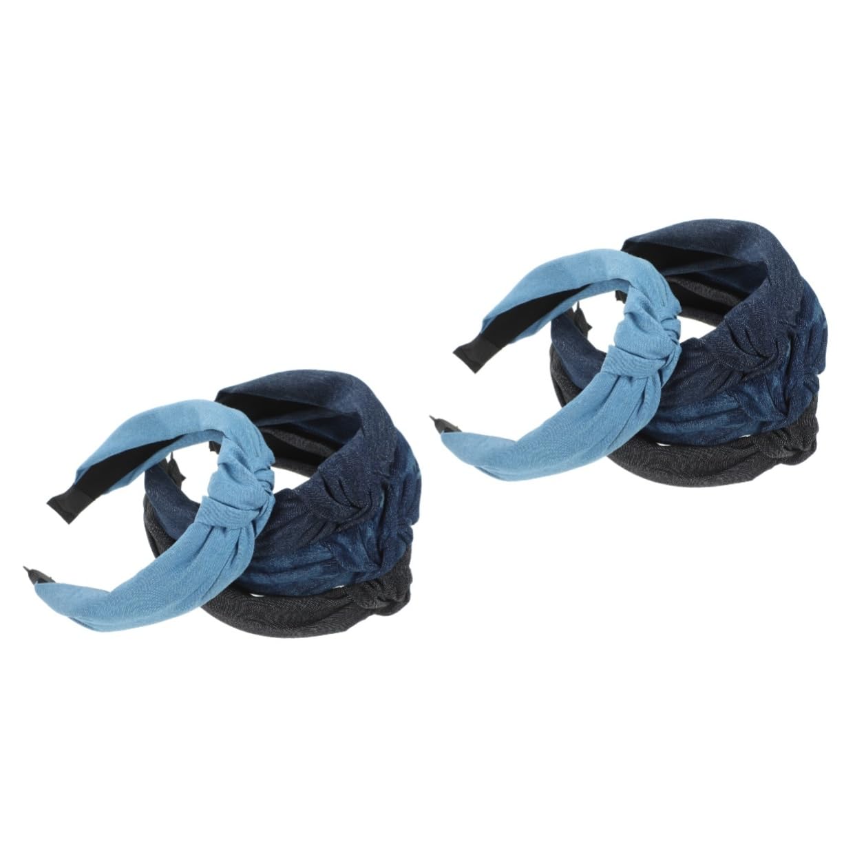 FRCOLOR 8pezzi Fasce Con Nodo Denim Per Donne Accessori Eleganti Per Comodi e Versatili Per Ogni Occasione Per Attività All Aperto e Makeup