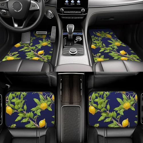 Tapis de sol voiture imperméables motif citron pour habitacle propre