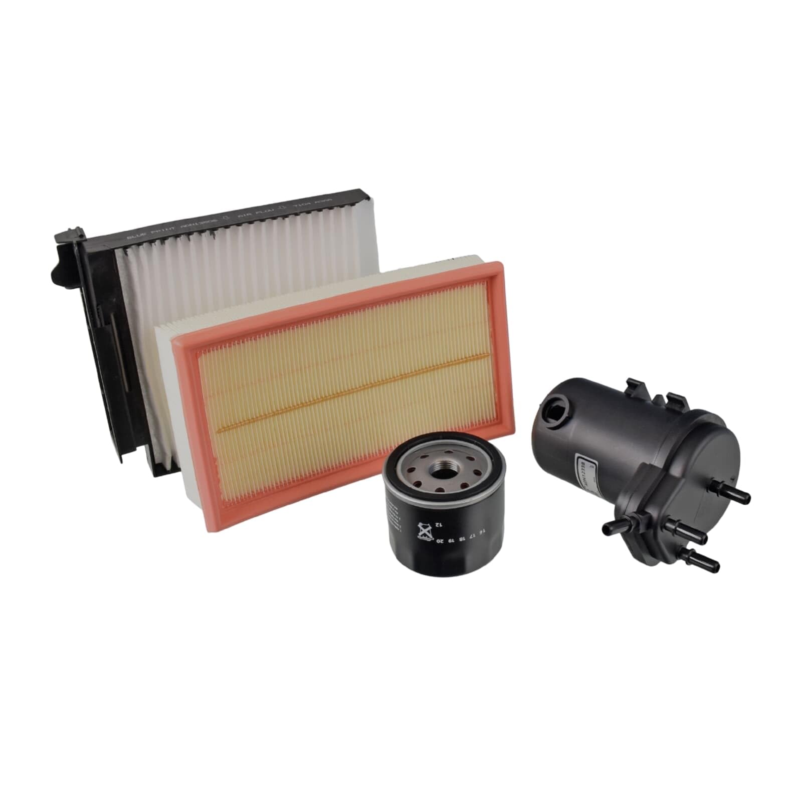 Blue Print adn12138 manutenzione Pacchetto/pacchetto di ispezione, Filtro Set (1 X Filtro dell' olio, 1 X, Filtro aria 1 X Filtro per interni, 1 X Filtro carburante) Nissan Note 1 1.5 2006 – 2013 (07