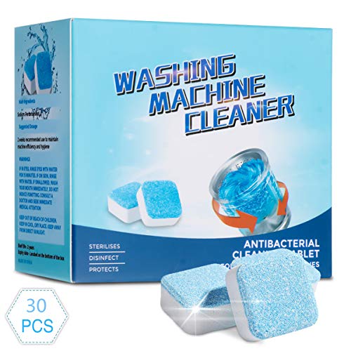 CHARMINER 30 Pcs Washing Machine Effervescent Tablet, Solid Washing Machine Detergent for Front and Top Load Washers Blue