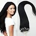 16" 40g 100s Micro Ring Loop 100% Human Hair Extensions Natural Soft Real Beauty Straight Hair Gift 100strands in one pack, (color #01 Jet Black)