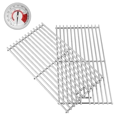 BBQration Grill Grate and Grill Thermometer Gauge Replacement Parts Kit for Kitchen Aid 2-Burner Gas Grill 720-0819 720-0819A 720-0819G 720-0819GH 720-0819GL 730-0819 730-0819A 730-0819G