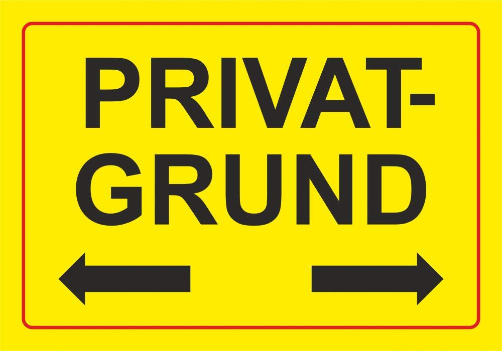 Schild: Privatgrund - 300x210mm einseitiger Druck | Aluverbund
