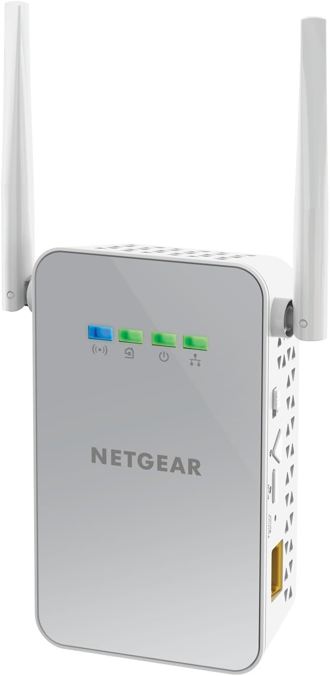 NETGEAR White Wall-Pluggable Powerline Adapter Kit with WiFi