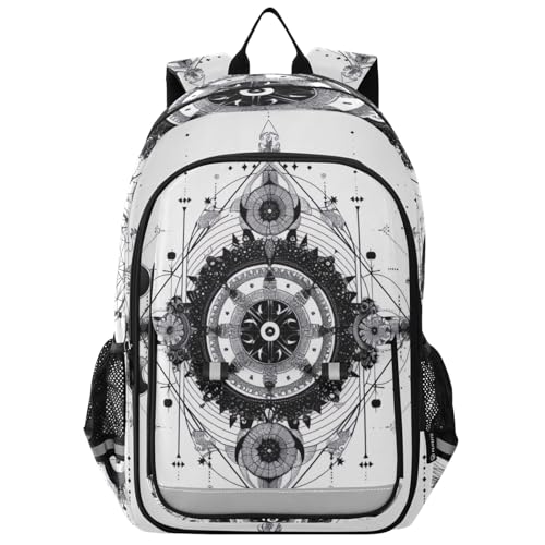 Sacred Geometry Book Bag, Casual Boys School Backpack, Large Capacity Kids Backpacking Backpack, Boys and Girls
