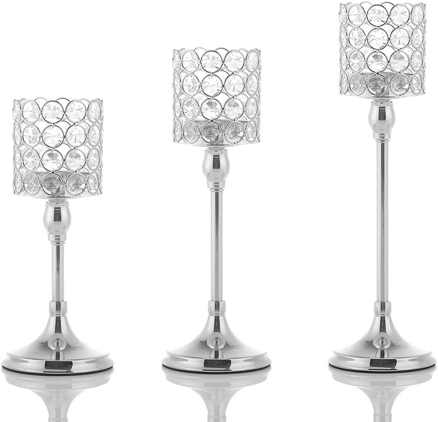 King Silver Crystal Candle Holder for Tealight Candles