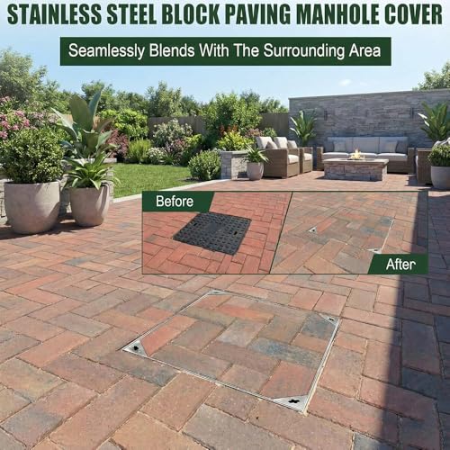 Image of LMC Stainless Steel Manhole Cover Stone Recessed (Heavy Duty) 24-Inches(600x600mm)