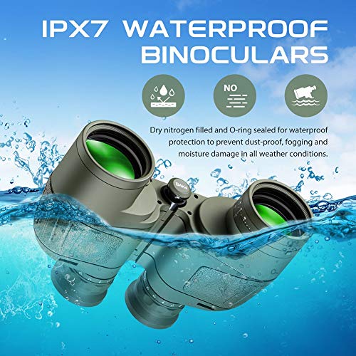 Binoculares marinos Hooway 7x50 impermeables flotantes con brújula miniatura 2