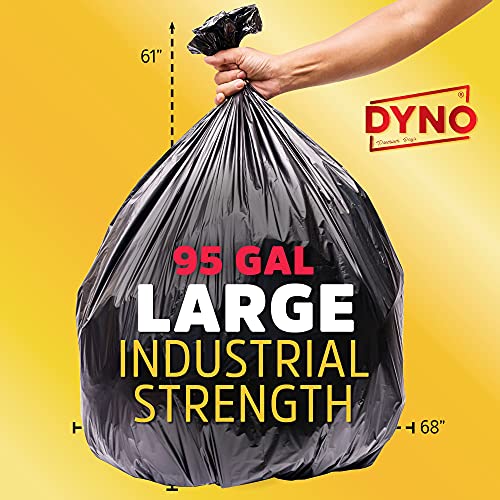 95 Gallon Trash Bags 2 Mil Black - 25 Count Large Trash Bags - Individually Folded - 96 Gallon Trash Can Liners - 61W X 68L #TOP1