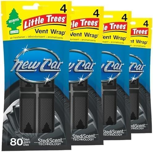 Image of LITTLE TREES Car Air Freshener | Vent Wrap Provides Long Lasting Scent,Invisibly Fresh | New Car Scent,Air Fresheners,(Pack of 24)