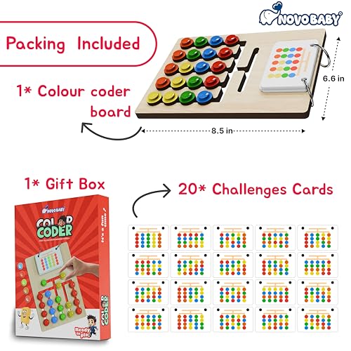 Novo Baby Kids Montessori Slide Puzzle | Color & Pattern Matching Learning Toys for Kids 3-8 Years | Preschool Educational Activity Toy for 3,4,5,6,7,8 | Toys for 6-Year-Old Boy (Modern) - Image 4