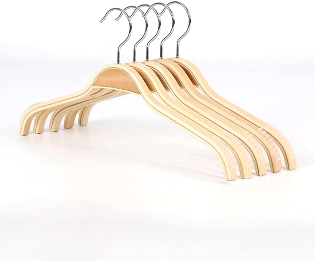 Space Saving Sturdy Hangers for Clothes Hangers Set of 5 Non-Slip Solid Wood Hangers Durable Coat Hangers Hangers Coat,A