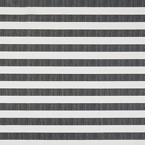 Vinylla rayas negro algodón recubierto de vinilo fácil de limpiar mantel de hule, negro, 140 x 140 cm