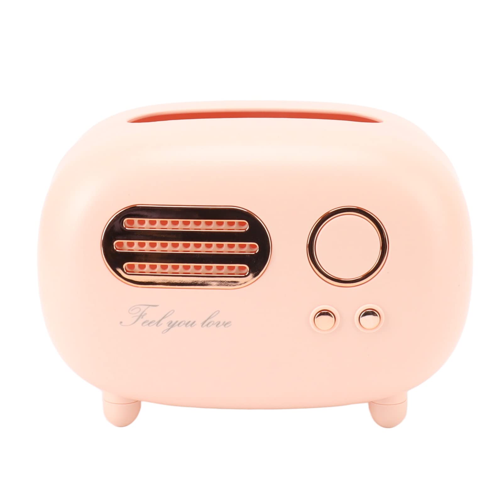 Boîte à mouchoirs vintage en forme de radio, belle décoration pour chambre, table, bureau, plastique (rose)