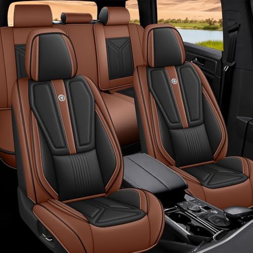 Image of Custom Car Seat Covers for Chevy Blazer 2019-2026,Easy install,Black Brown | nappa leather seat protector,full coverage seat covers,all weather seat cover,waterproof,anti-slip,easy clean,5 seat Standard