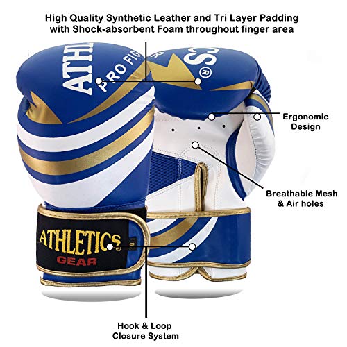Athletics Gear - Guanti da boxe in pelle Maya da