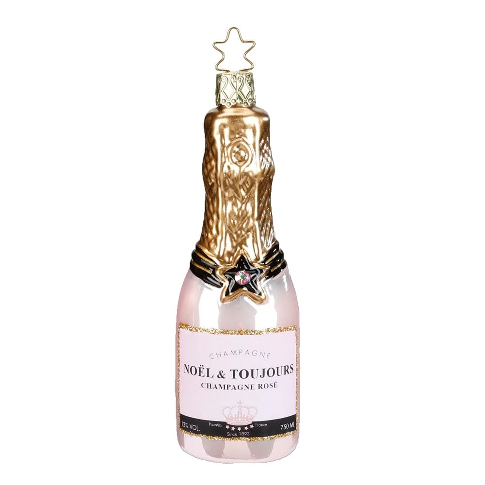Inge-glas ornement de l'arbre de Noël en verre soufflé à la bouche couleur champagne rosé