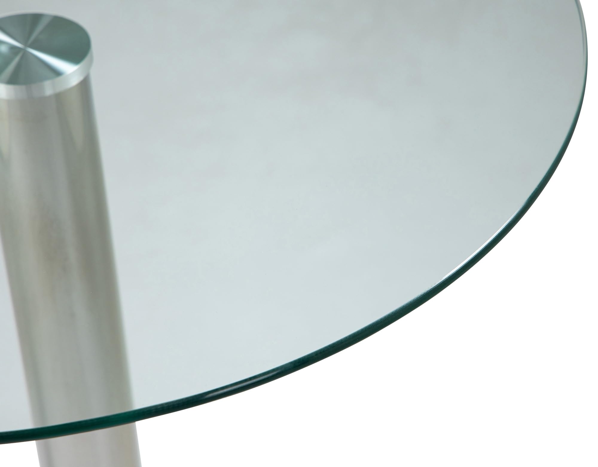 CLP Tavolo In Vetro Rotondo Di Sicurezza Ø 60 CM, H 70 CM I Tavolo Moderno Bar Con Piedistallo In Metallo Cromato, Colore:vetro trasparente