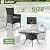 ALAULM 5 Piece Patio Dining Set All-Weather Wicker Outdoor Patio Furniture Set w/Tempered Glass Tabletop, Removable Cushions and Umbrella Hole for Patio, Backyard, Garden, Poolside?Grey?