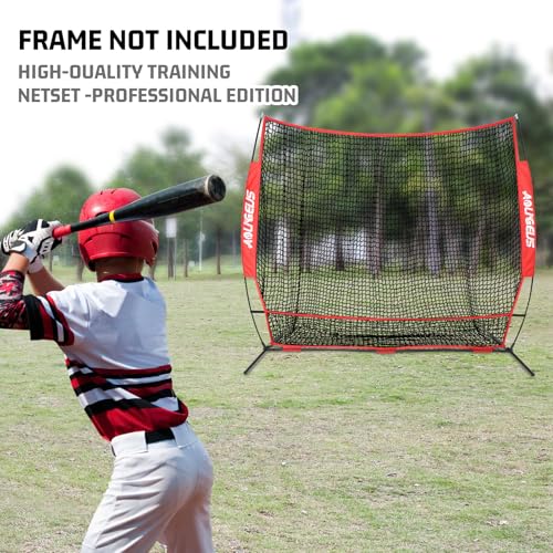 AOLIGEIJS Replacement 6' x 6' Baseball Softball Net (NET ONLY), with Large Ball Collection System, Portable Pitching & Batting Practice Net, 7-Strand Heavy Duty Knotless Baseball Net (Red) by AOLIGEIJS - Used condition - Image 5