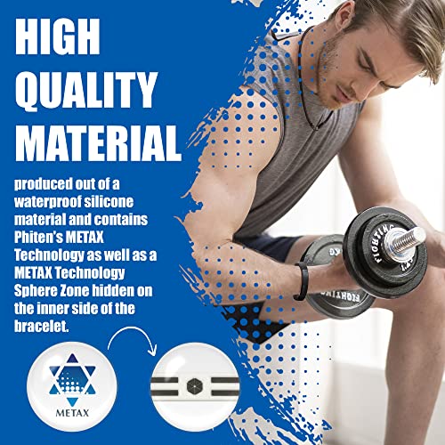 Phiten Metax Modulus Bracelet - Sports Waterproof Silicone Bracelet Wristband for Alternative Healing - Power Elastomer Zone with Metax Technology Spheres3