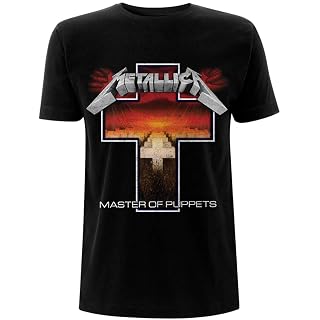 Metallica T-shirt Cross Master of Puppets pour homme Noir - Les Beatles, Paul McCartney, John Lennon, RIngo Starr, George Harrison