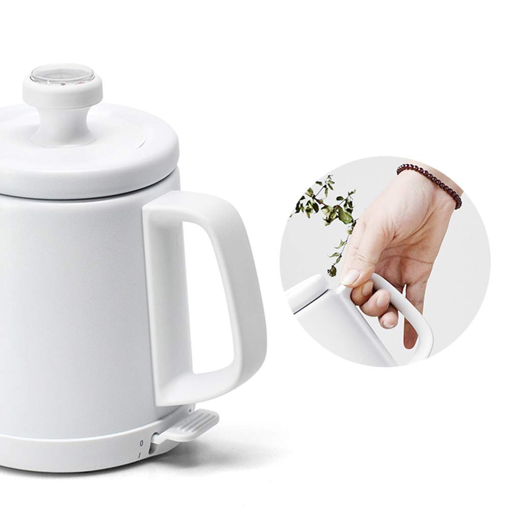 Hervidor eléctrico Material de acero inoxidable Boca fina Cuello de cisne Hervidores eléctricos Inalámbrico Ebullición rápida Silencioso con apagado automático, presente blanco Safehappy