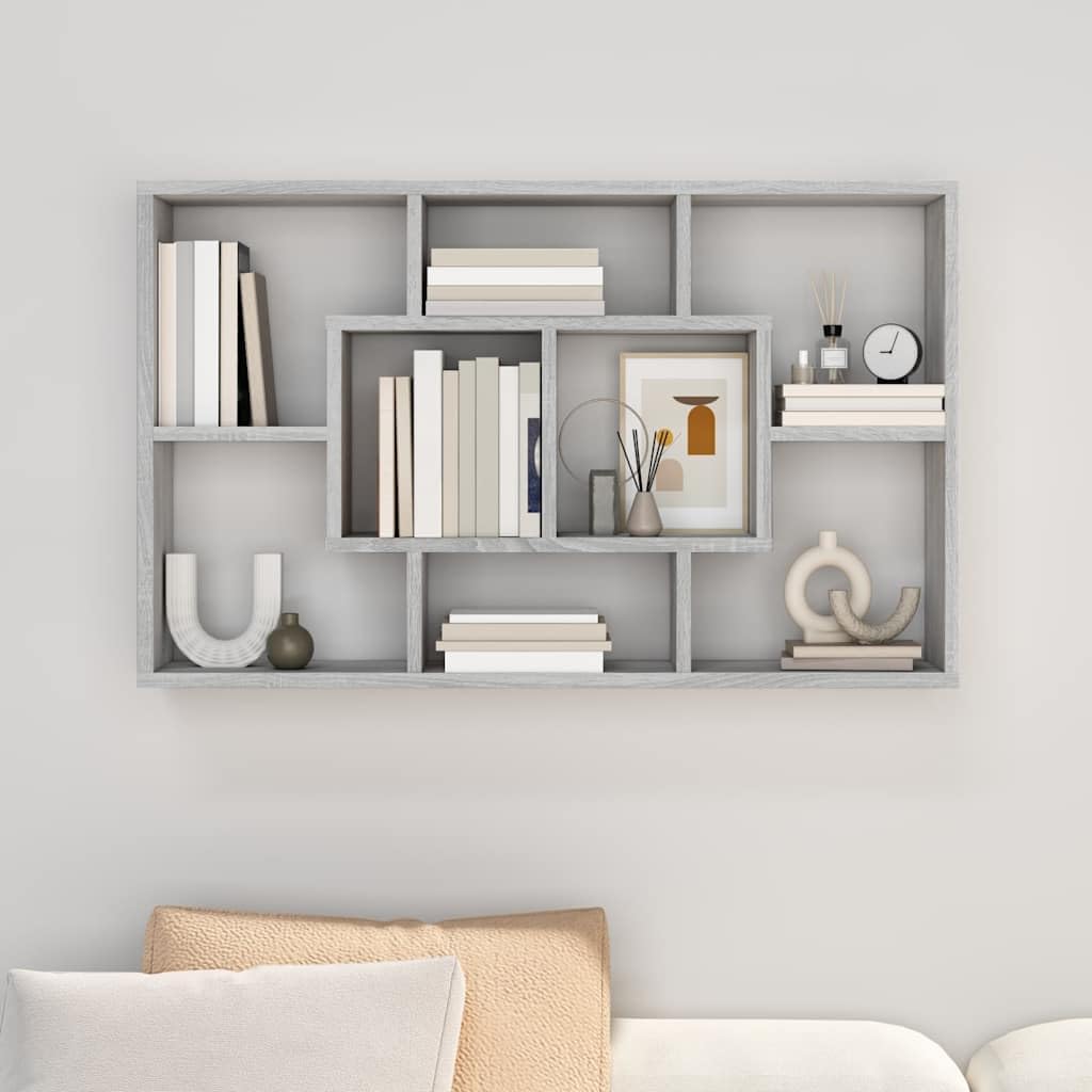 Sonoma - Estantería de pared (85 x 16 x 52,5 cm, madera con 8