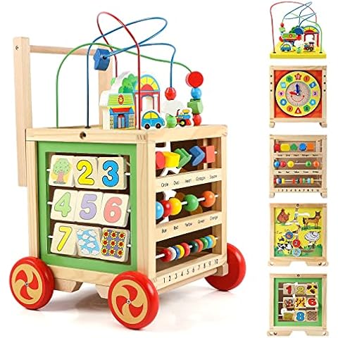 KABENFIS 6 in 1 Large Wooden Activity Cube for Boys and Girls Cover
