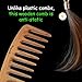 Wide Tooth Wooden Comb Handmade - Natural Vintage Style Wide Tooth Comb for Curls Gentle Styling - Anti-Static Wood Hair Combs For Women Detangling (Extra Wide Tooth)