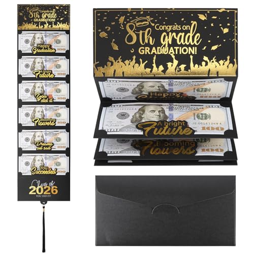 Hedeey 8th Grade Graduation Money Holder Cards 2026, Congrats on 8th Grade Graduation Cash...