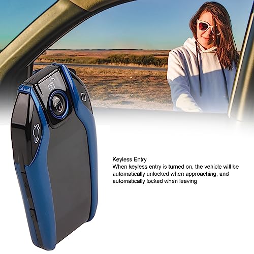 Image of Smart Key Fob, Keyless Entry Remote Auto Lock Unlock Wuth LCD , One Button Start, Door Lock, Window and Anti Lost Function Universal Key Fob for Car with The Start