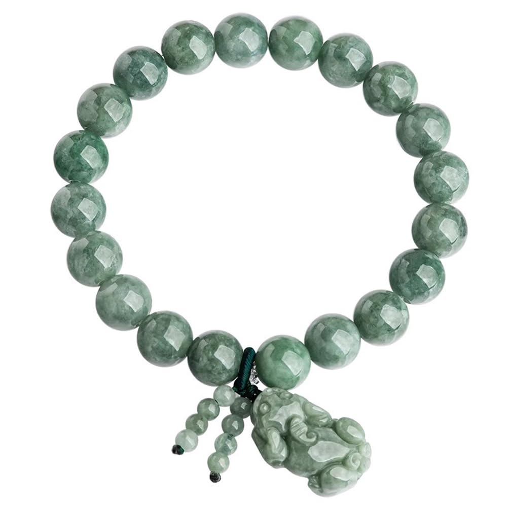 YDYDTTKD Bracciale Portafortuna, bracciali, bracciali da Donna, Braccialetto Feng Shui in Giada Blu Olio per Donna, Braccialetto Autentico Adatto per 14-16 cm